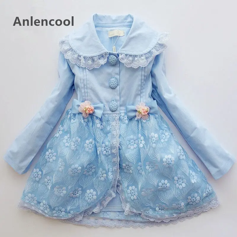 Anlencool/Новинка пальто для девочек на весну и осень куртка с длинными рукавами
