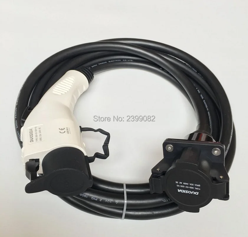 ZWET J1772 кабель EVSE тип 1 уровень 1 Тип 1 штекер в гнездо j1772 с кабелями 10 м для 32 Ампер 110 до 250 В