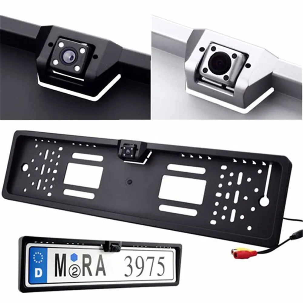 CAR HORIZON 1 set Waterproof High definition and 170 degree 4 LEDs Europe License Plate Frame