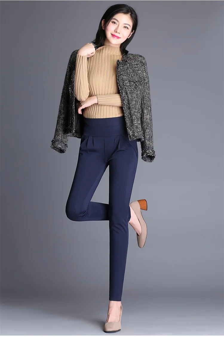 Новая мода Демисезонный Для женщин классические повседневные эластичные брюки талии шаровары женские Высокая Талия S-6XL свободные Для