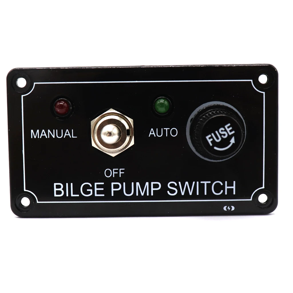 Bilge Alarm Pump Switch Panel 3 Way Toggle Switch, Manual-Off-Auto Panel de interruptores Panneau de commutation
