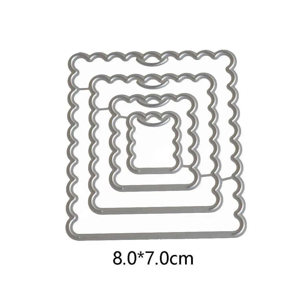 Вырубные штампы металлические прямоугольные квадратные рамки трафарет и штампы для рукоделия Скрапбукинг тиснение для изготовления открыток ремесленные штампы Новинка - Цвет: Светло-серый