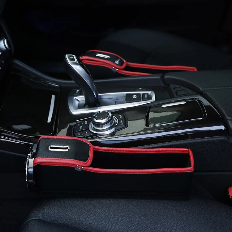 

Car Console Seat Storage Box Coin Side Pocket Bottle Holder Auto Organizer For Food Drinks Wallet Phone Key Car Styling