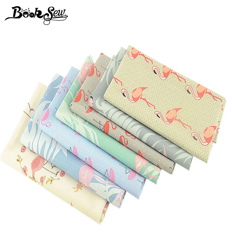 Booksew 100% хлопок саржевая ткань 7 шт./лот 40 см x 50 Ткань животное красный коронный