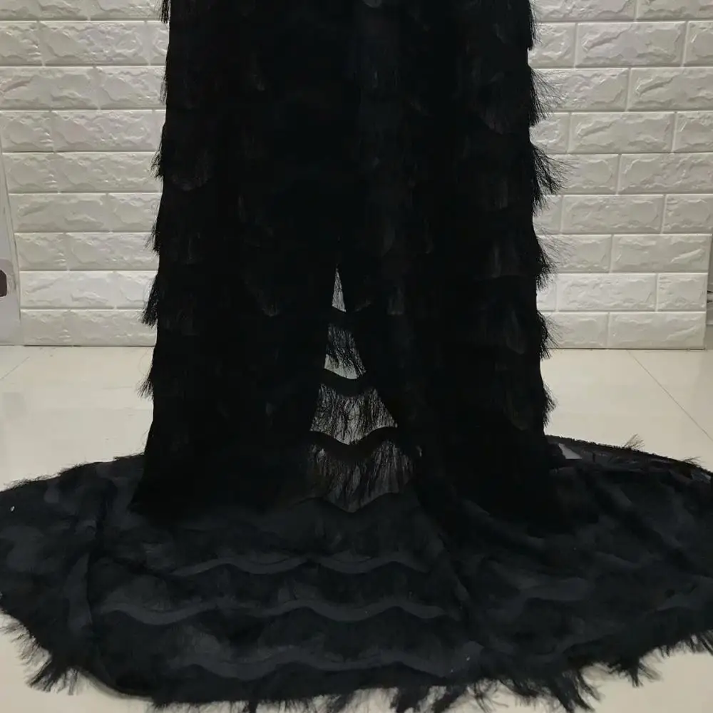 Hot Sale French Lace Fabric Black Pure White Nigeria High Quality African Tulle For Wedding Party | Дом и сад