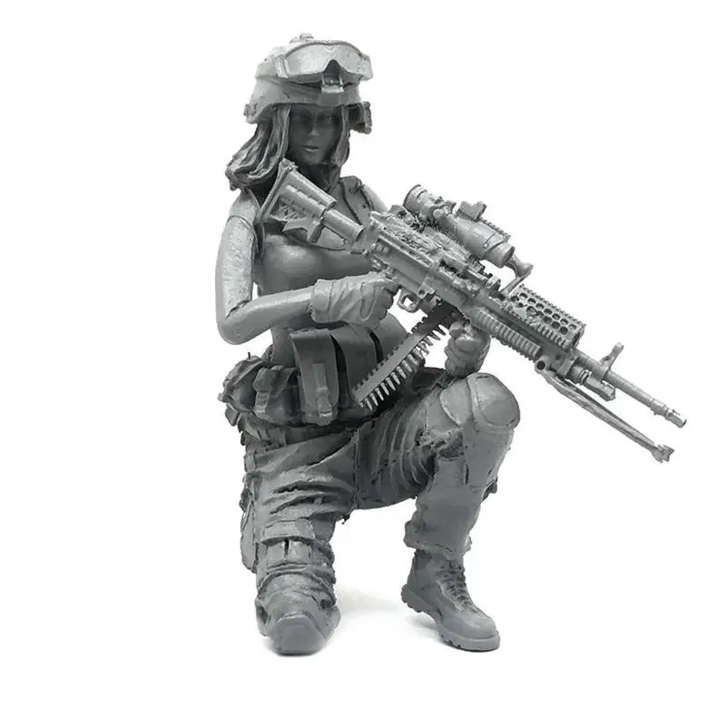 

Miniature 1/35 Modern Army Female Soldier Lara Series Individual Soldier Resin M4A1
