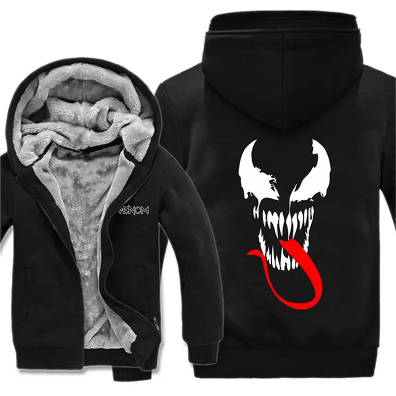 

Winter zipper Hoody Sweatshirts Venom Hoodies Jacket Pullover Car Man Coat Men Wool Liner Fleece Unisex Venom Sweatshirts 012