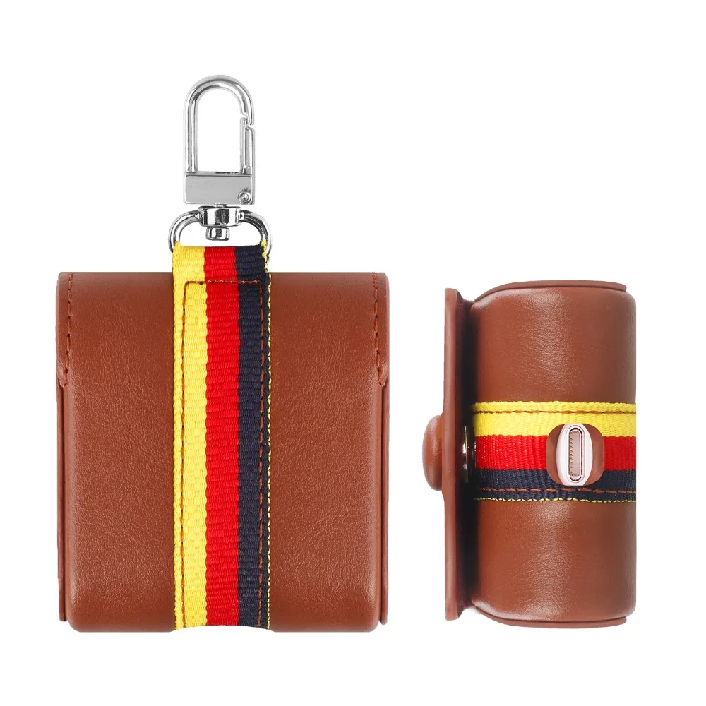 For Apple Airpods Case Leather Airpos Cover Cases Brown PU Protective Cases For Air Pods Eirpods Arpods Headphone Erpod Skins (7)