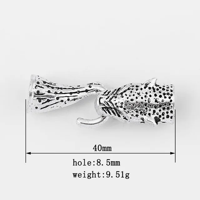 2sets Fashion Hook Clasp Wolf Snake Crocodile Head And Tail Hook Clasp For 12*6mm 6/8mm Leather Cord Bracelet Necklace Making 10