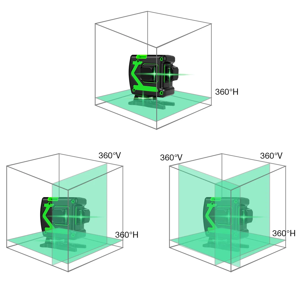 12 линий 3D лазерный уровень самонивелирующийся 360 Горизонтальная и вертикальная перекрестная линия Зеленая Лазерная линия с беспроводным пультом дистанционного управления и штативом