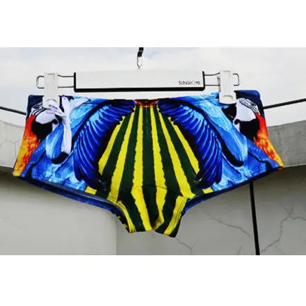 Austinbem гей для мужчин s мужские плавки для купания мужские шорты для купания шорты для плавания, плавки человек пикантные Плавание мужские шорты Боксеры плавки Sunga XL - Цвет: Bird