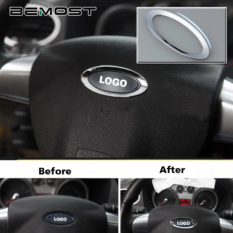 

BEMOST Car Steering Wheel Auto LOGOS Paillette Stickers Decals For Ford Focus 2 MK2 Vehicle Decoration ABS Accessories Styling