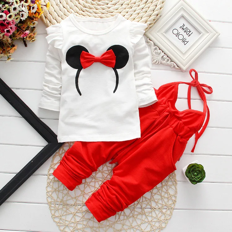 

Baby Girl Clothes Hot Sell 0-24 Month Brand Cotton Long Sleeve T-shirt Tops + Overalls 2PCS Outfits Kids Bebes Jogging Suits