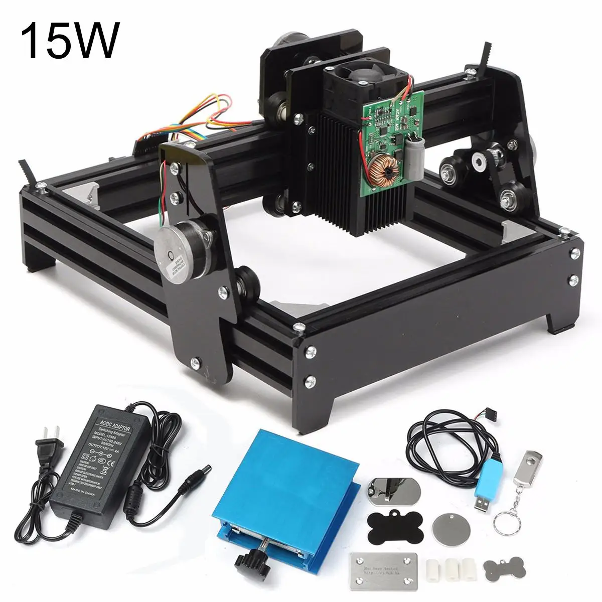 10 Вт 15 Вт USB лазерный металлорежущий станок лазерный маршрутизатор ENGRAVER CNC DIY маркировочная машина металлический камень, древесина гравировальная зона 14x20 см - Цвет: 15W