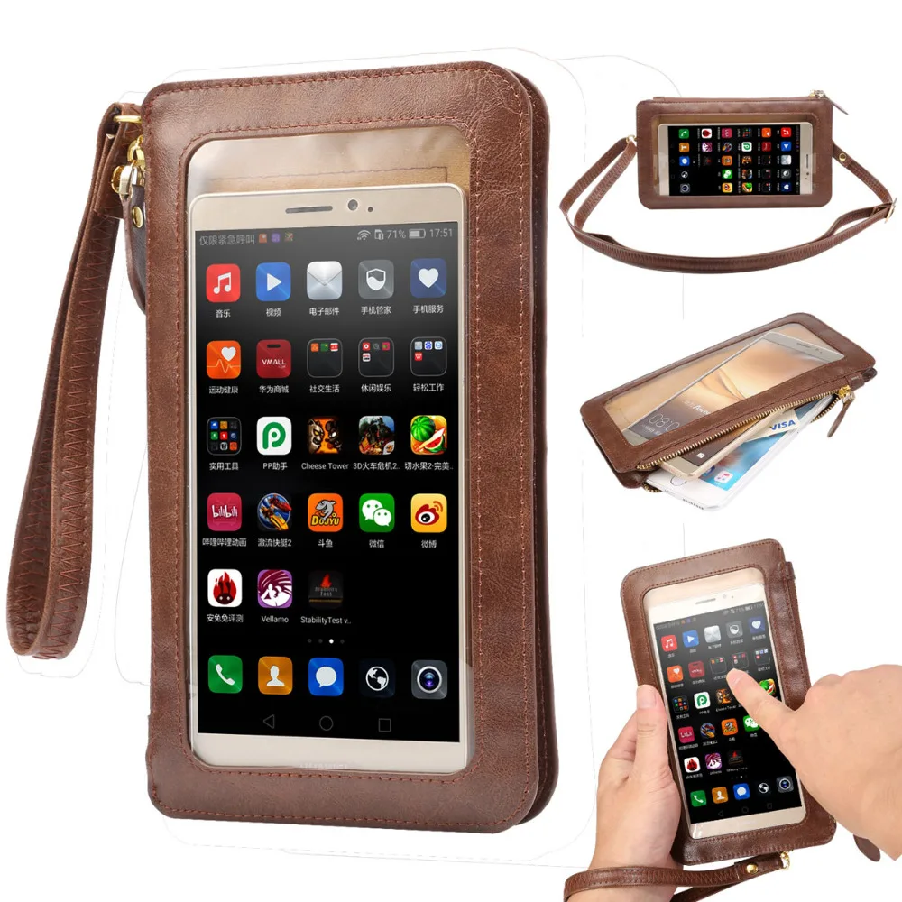 For All Below 6.3 inch Mobile Phone NEW Leather Case Touch Screen
