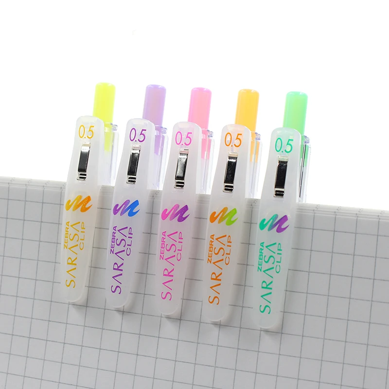 JIANWU 5pcs/set Japan Zebra three-color Rainbow gel pen JJ75 Color marker pen 0.5mm Bullet journal mixed color Student