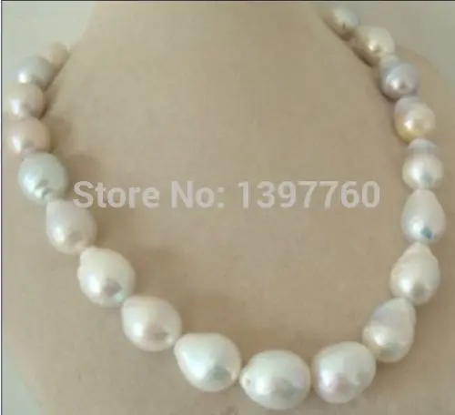 

Miss charm Jew.99 classic huge 16-20mm south sea white pearl necklace 18inch14KG NEW