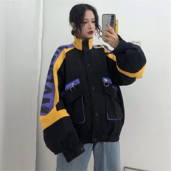 

Oversize Jacket women Print Jacket women Bomber women Jacket Streetwear Hip Hop Coat Size M-XL C124