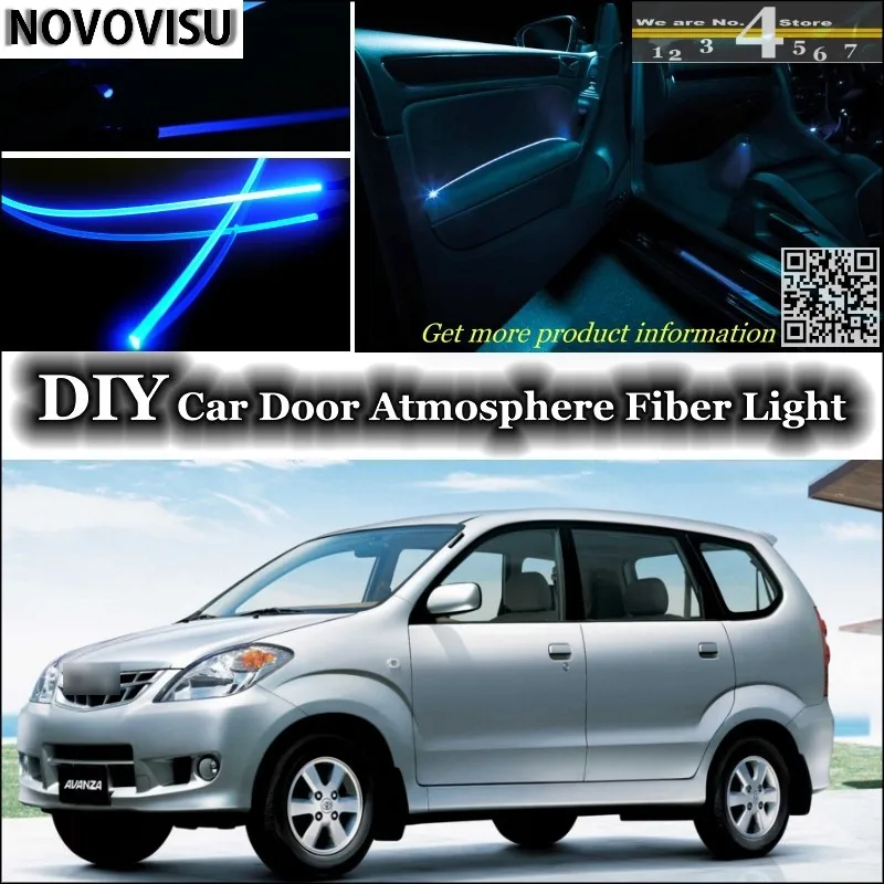 Нововису для TOYOTA Avanza Daihatsu XeniaInside внутренний окружающий свет атмосфера волоконно