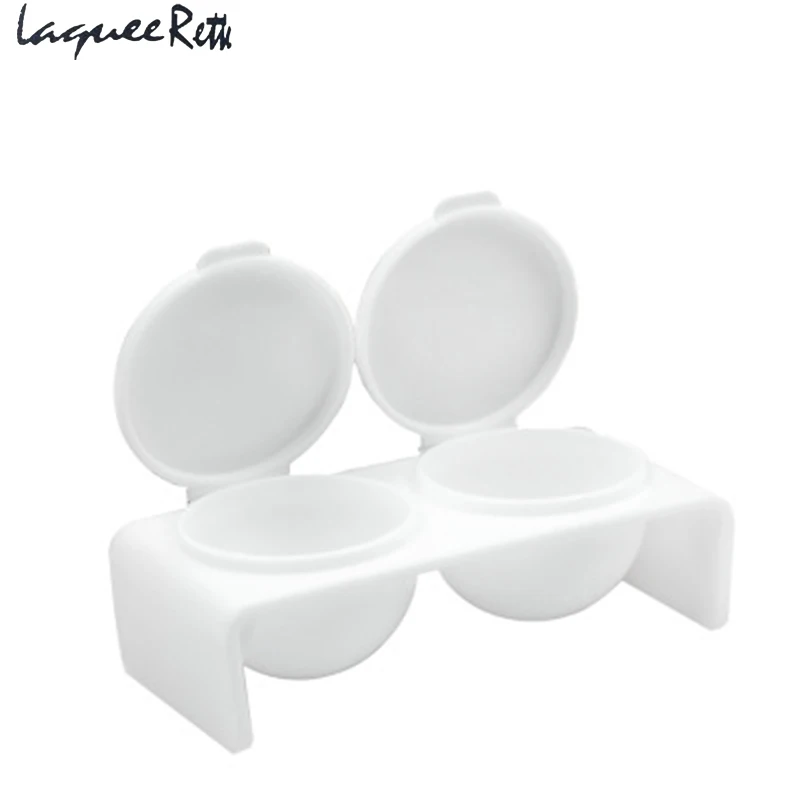 Professional Double Lips Dappen Dish Plastics Lid Bowl Cup For Crystal Nail Acrylic Powder Liquid Dust