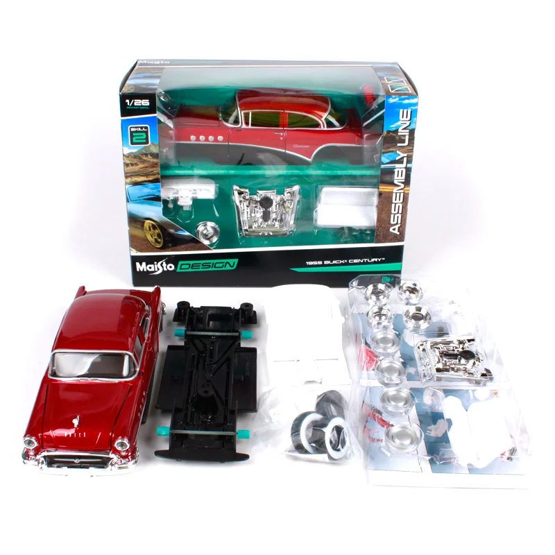 Maisto 124 1955 buick century assemble red car diecast kits vehicle