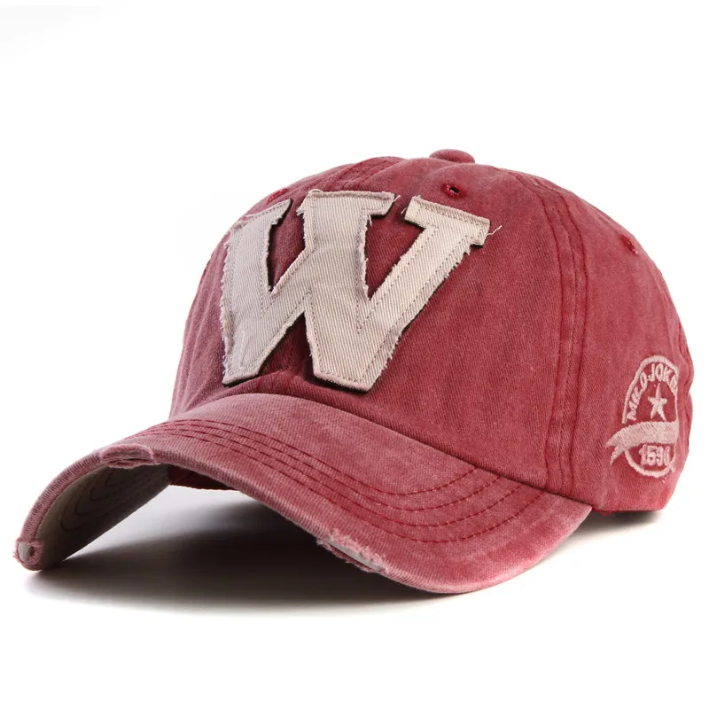 Горячие Хлопчатобумажные вышитые буквы W бейсбольная Кепка snapback кепки