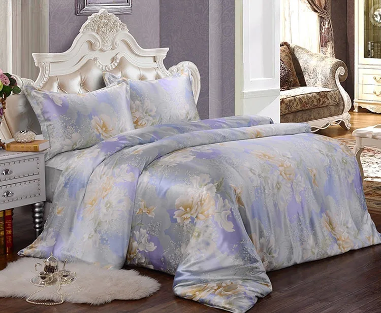 100 mulberry Silk bedding sets 4pcs luxury home textile Vintage light
