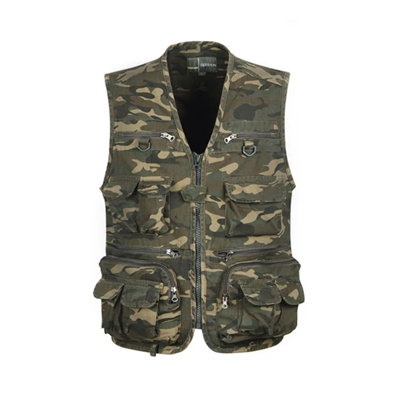 Men Camouflage Fishing Hunting Vest Cargo Outdoor Game Outwear