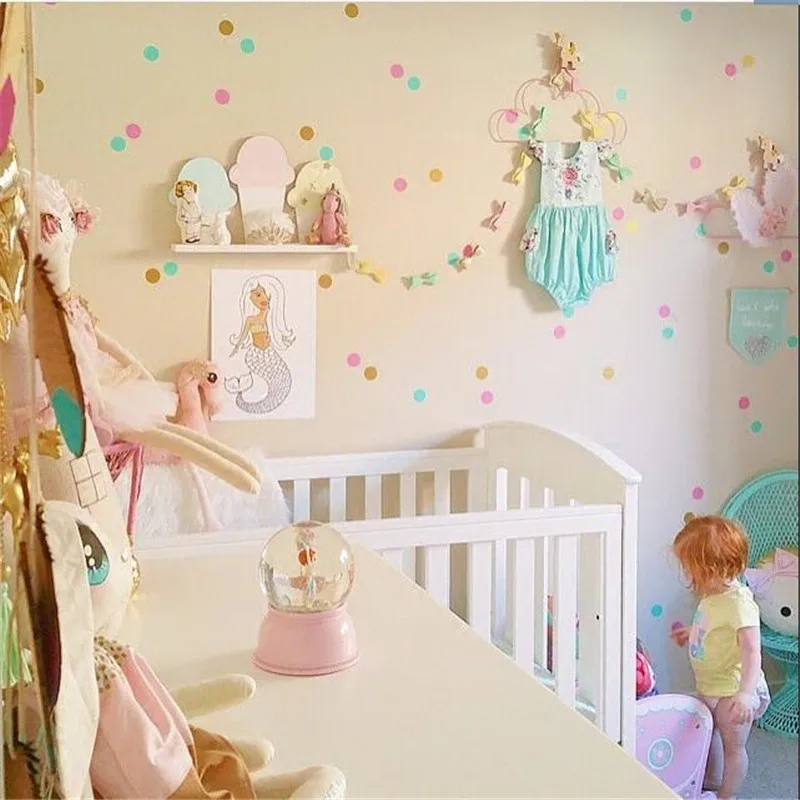 N163 DIY Wall stickers Home decor for kids room Pattern Dot Wall