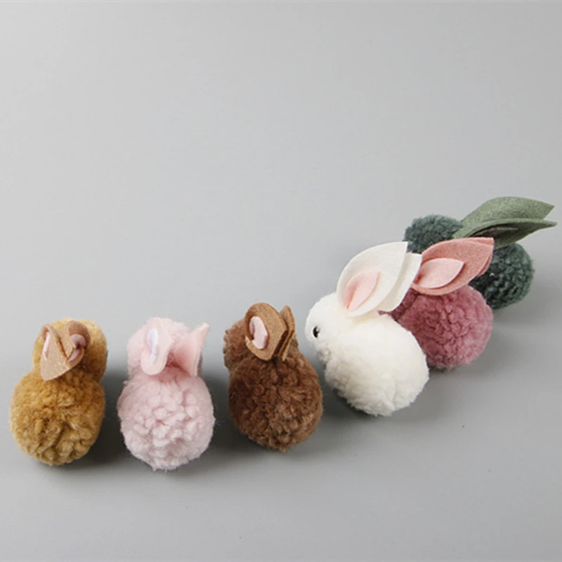 Pinzas para el pelo de conejo para niña accesorios para el cabello de conejo de peluche hechos a mano 1 pieza 