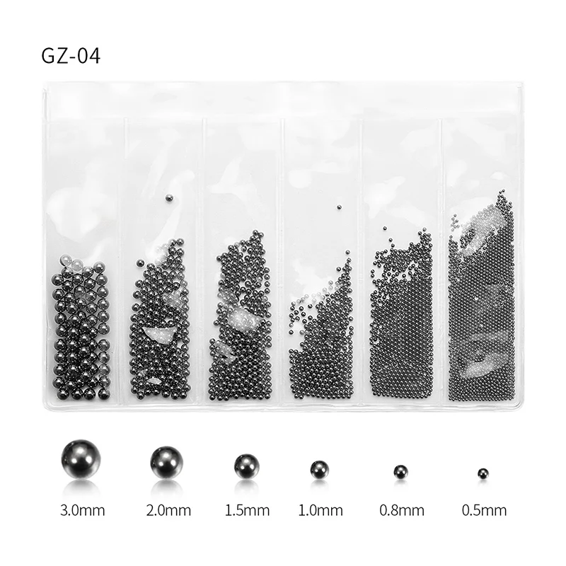 Смешанные 6 размеров 0,8 мм микро ногтей бусины отделка из нержавеющей стали шпильки розовое золото серебро "икра" для ногтей ногти аксессуары - Цвет: Black