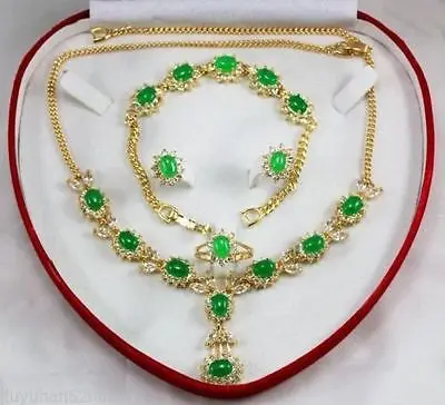 Natural Jade Gift Necklaces Bracelets Earring Jewelry Sets AAA style 100% jade Noble Fine jewe | Украшения и аксессуары