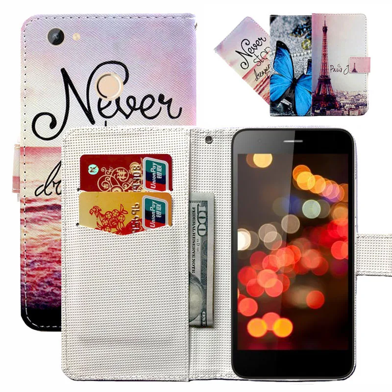 

Fashion 11 Colors Cartoon Painting PU Leather Magnetic clasp Wallet Cover For Micromax Canvas Juice 4 Q465 Case
