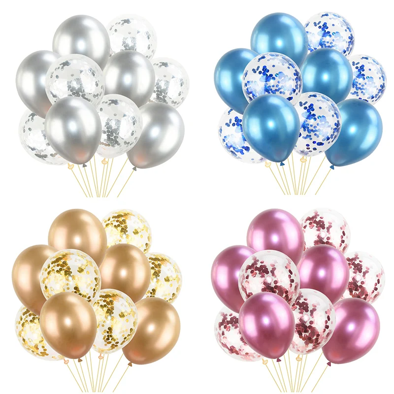 10 шт., конфетти на день рождения, шары, металлические шары, свадебные украшения, воздушные шары для детей, детские праздничные вечерние шары