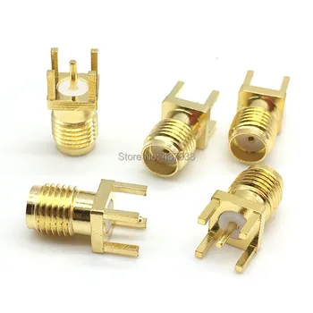 

2/5/10Pcs SMA Female Jack Solder Nut Edge PCB Clip Straight Mount Gold Plated RF Connector Receptacle Solder