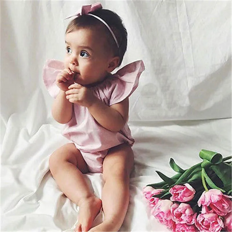 

Summer 2017 Newbore Toddle Top Baby Kids Girls Infant Lace Ruffle Romper Jumpsuit Body suit Cotton Clothes Wear Outfits Suit