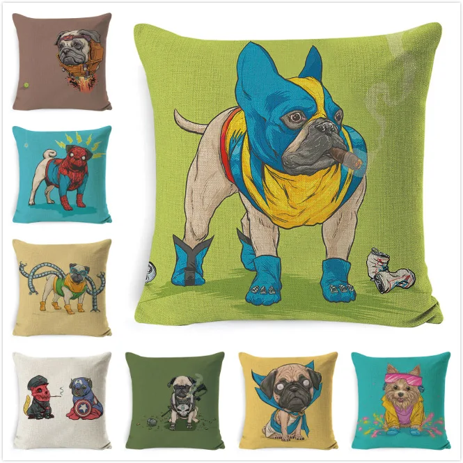 45*45CM Dog Printed Pillow Case Cover Square Polyester Super soft Pillowcase Home Decorative | Дом и сад
