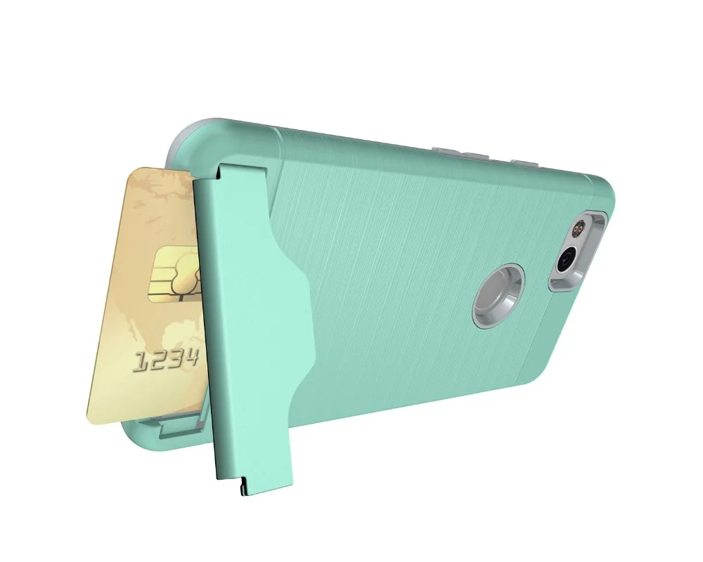 Новое поступление Hairline Отделка Полная защита противоударный силиконовый чехол для Google Pixel 2 XL с карманом для карт