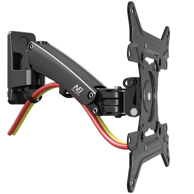 NB F200 ТВ настенный кронштейн 30-40 дюймов монитор кронштейн держатель газовая пружина свободный подъем полный движение алюминиевый сплав вращающийся VESA стенд - Цвет: Black