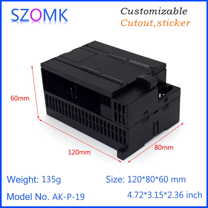 1 шт. PLC пластиковые распределительные корпуса szomk экструзионный пластиковый чехол pcb корпус 120*80*60 мм 4,7*3,1*2,4 дюйма