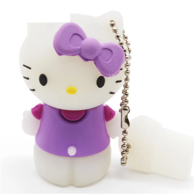 JASTER милый hello kitty USB флеш-накопитель 8 ГБ 16 ГБ 32 ГБ 64 ГБ 4 ГБ Флешка USB 2,0 U диск - Цвет: Purple