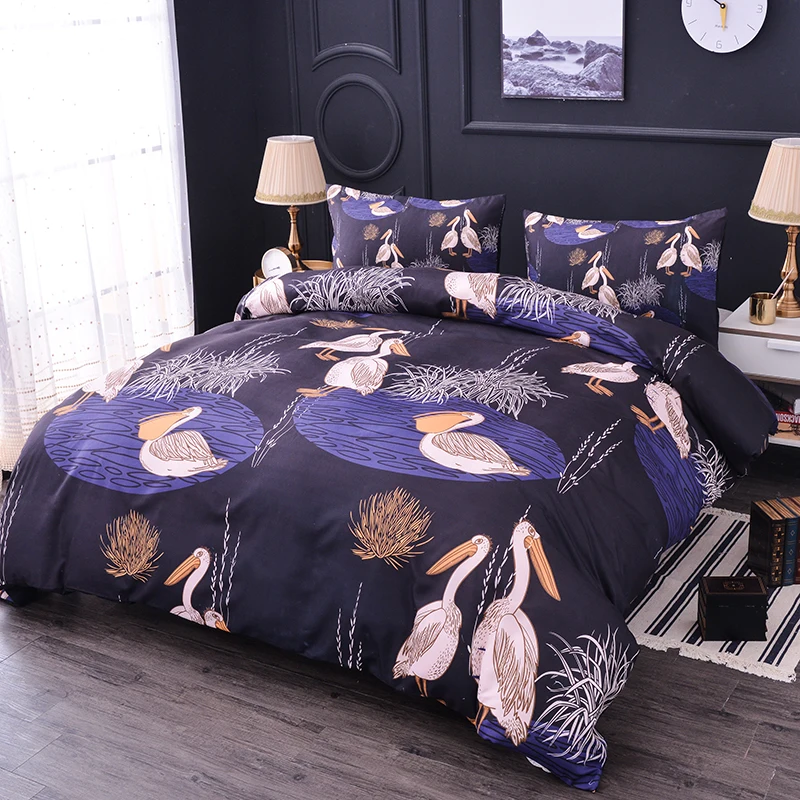 

ZEIMON Soft 2/3pcs 3D Printing Polyester Bedding Set Bird Pattern Queen Size With Comforter Duvet Cover And Pillowcase