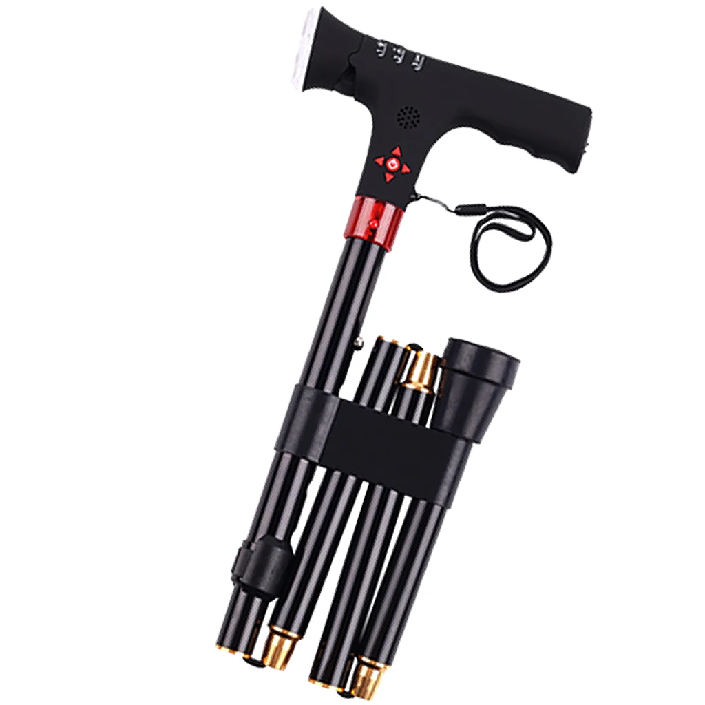  Adjustable Height Aluminum Folding Cane with Comfortable Hand Grip