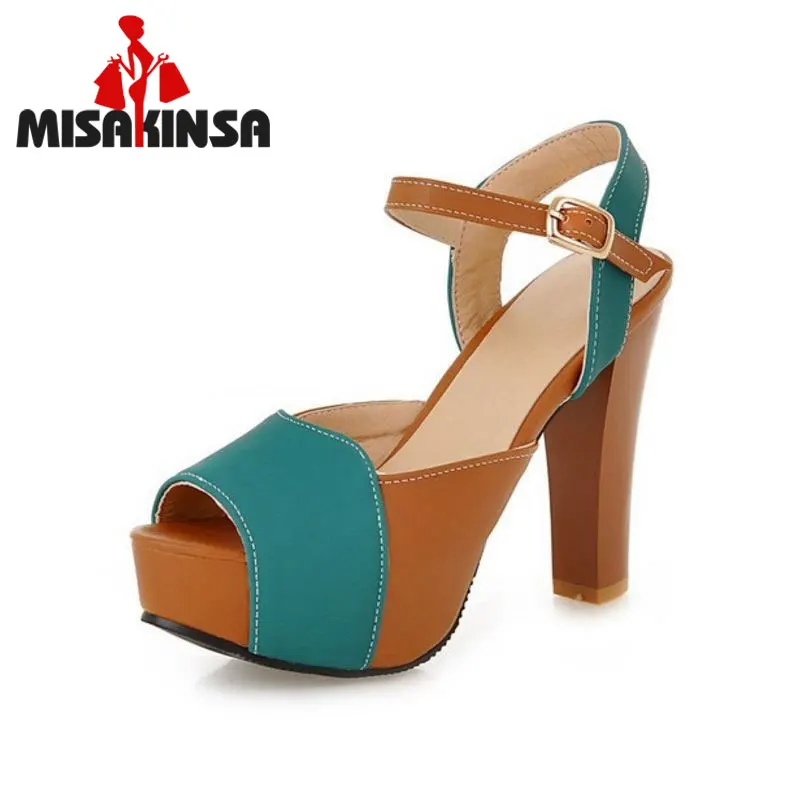 

FITWEE Woman High Heels Shoes Women Ankle Strap Party Woman Shoes Open Toe Platforms Heeled Sandals Size 35-43 PA00772