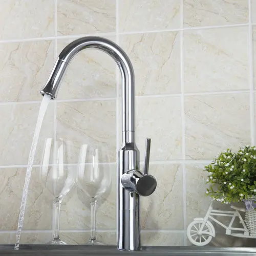 

Tall Hot/Cold New Brand Chrome Swivel Single Handle 97054 Deck Mounted Basin Sink Kitchen Torneira Faucet,Mixers & Taps