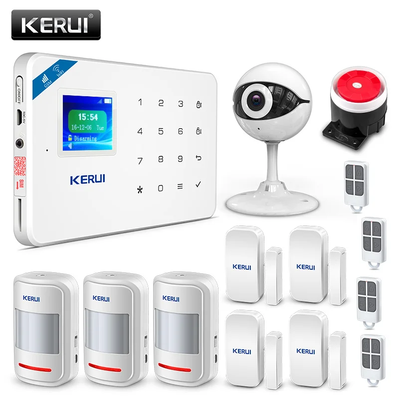 KERUI W18 Wireless Wifi GSM IOS Android APP Control Burglar Alarm System Russian English Voice Home
