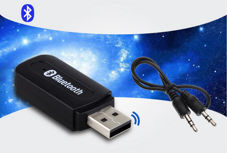 Bluetooth Adapter 3.5mm Jack USB Wireless BT Music Audio Receiver Dongle for Aux Car PC for