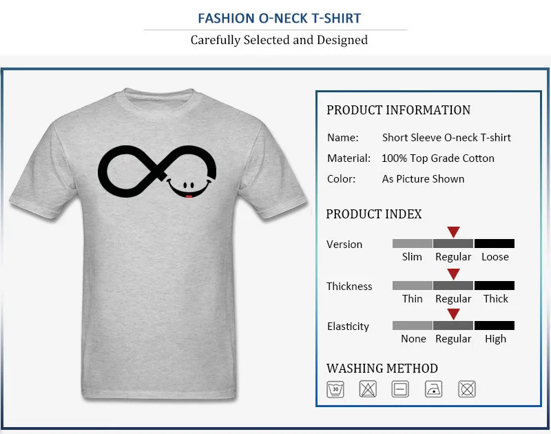 Classic Design Tops T Shirt O-Neck Summer/Autumn 100% Cotton Short Sleeve T-shirts for Boys infinity smile Design Tee Shirt infinity smile