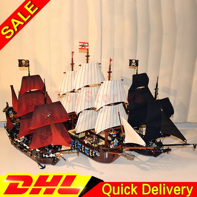 

LEPIN 16006 Black Pearl Ship + 16009 Queen Anne's revenge+ 22001 Imperial Warships Pirates Kits Legoings Toys Clone 4184 4195