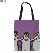 Складная сумка для покупок с принтом пингвина Loverly Shoudle, сумки для женщин, тканевая сумка для продуктов, пляжная сумка
